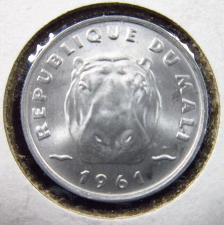 Read more about the article MALI 5 Francs Maliens 1961 BU Hippopotamus World Coin h6754