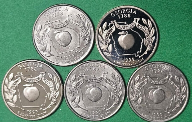 Read more about the article 1999 Georgia State Quarters with Two S Choice Proof Clad 25c US Coins