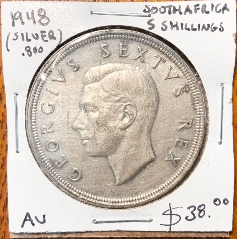 Read more about the article 1948 South Africa 5 Shillings (Silver .800)