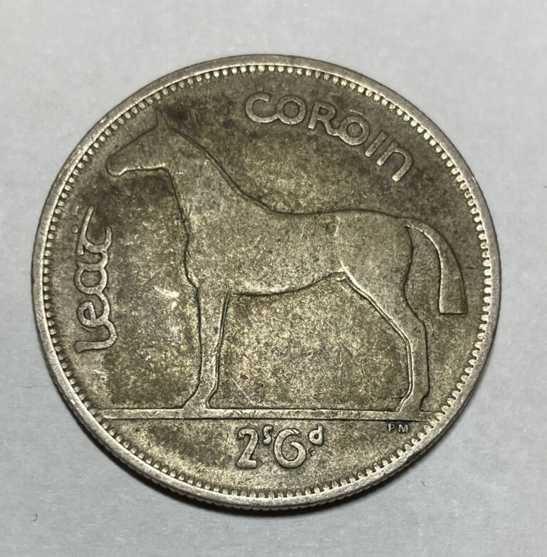 Read more about the article 1940 Ireland Republic 1/2 Crown Coin – KM# 16  75% Silver Coin