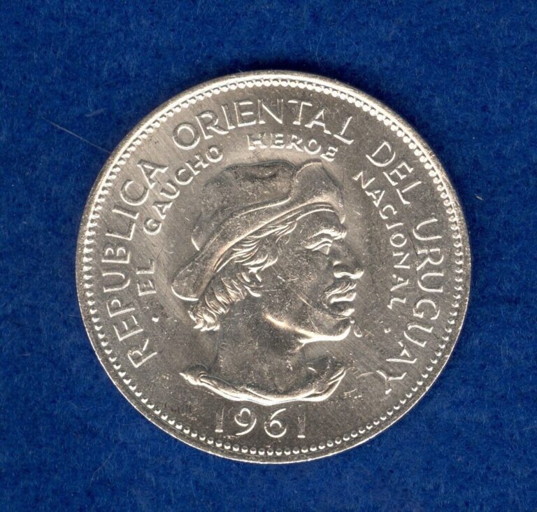 Read more about the article 1961 Uncirculated Uruguay Silver 10 Pesos Coin KM#43