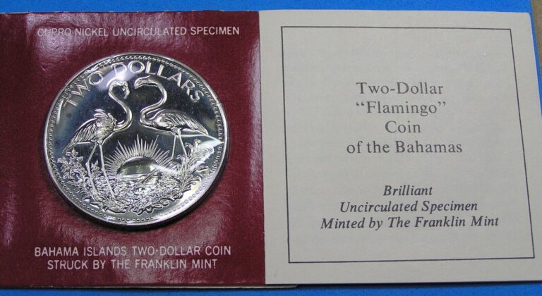 Read more about the article Bahamas 2 Dollars CuNi Coin 1975 BU Uncirculated Specimen COA – Franklin Mint