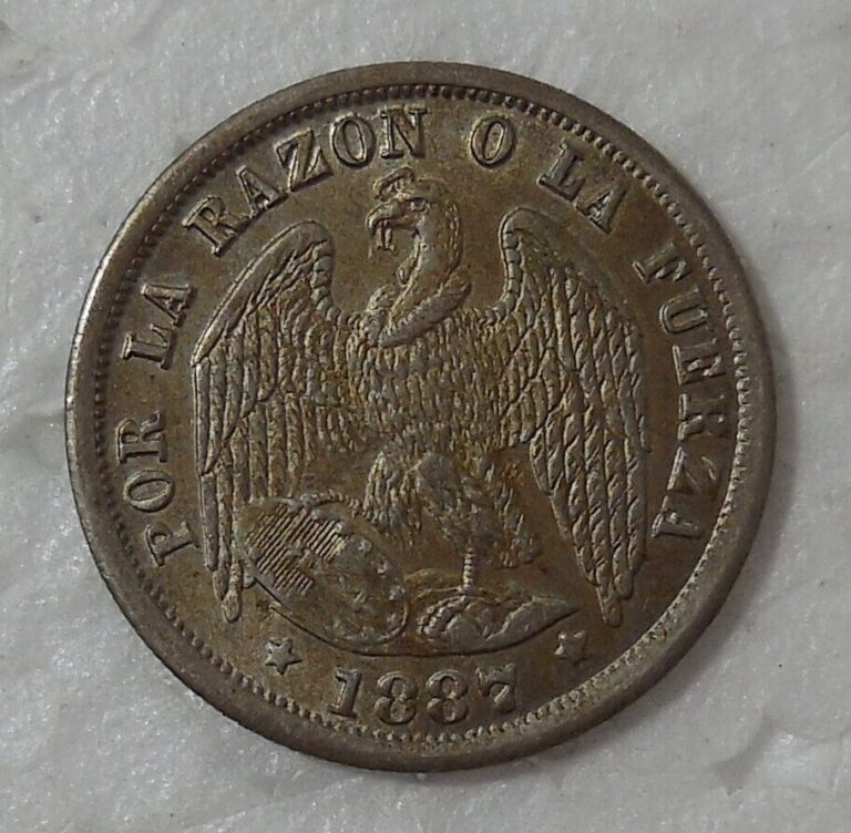 Read more about the article 1887 CHILE 1/2 DECIMO SILVER COIN HIGH GRADE