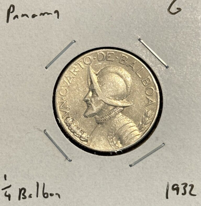 Read more about the article 1932 Panama Medio 1/4 Balboa – G – Good – 90.0% Silver