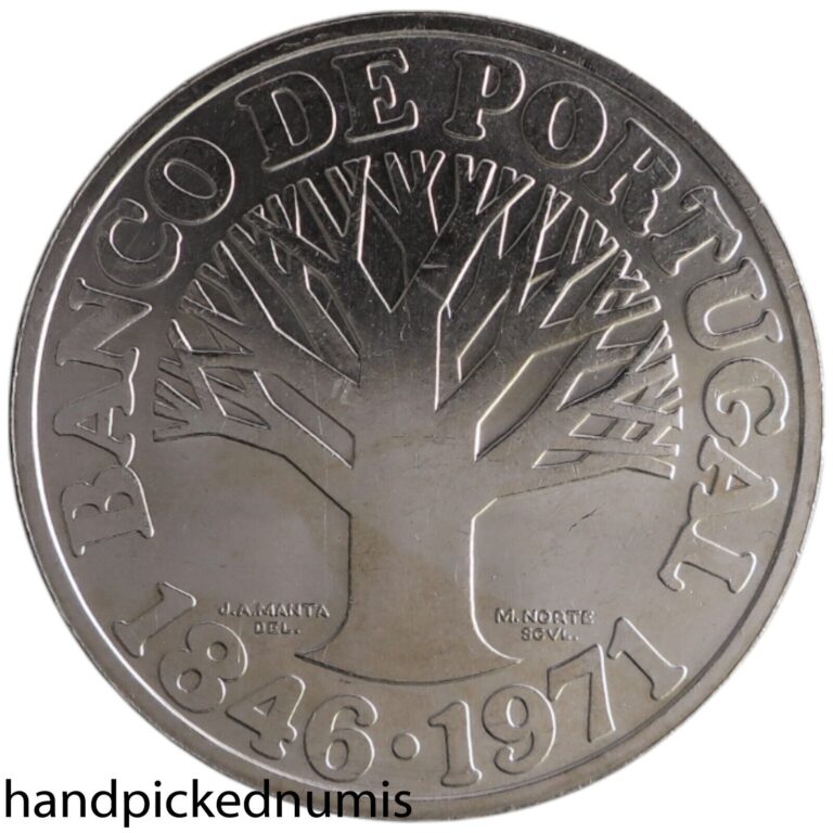 Read more about the article 1971 PORTUGAL SILVER CROWN 50 ESCUDOS BANK OF PORTUGAL UNCIRCULATED