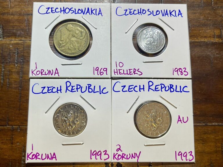 Read more about the article Lot of 4 Czechoslovakia/Czech Republic 🇨🇿 Coins 1969-1993 Combined Shipping!