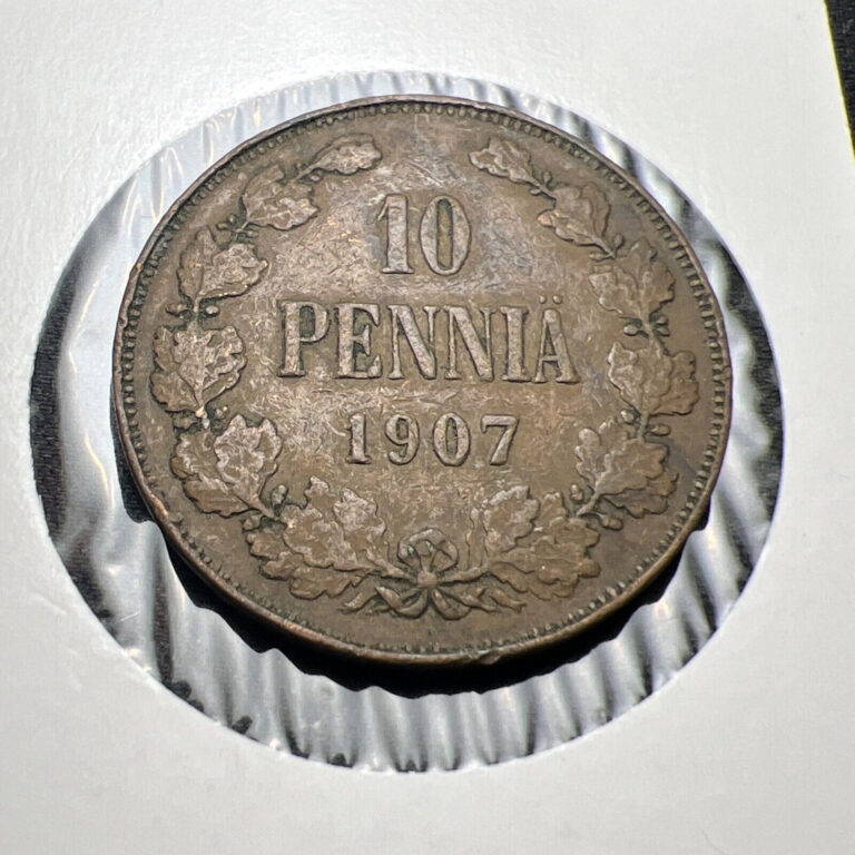 Read more about the article 1907 Finland 10 Pennia Only 503K Minted! X2207