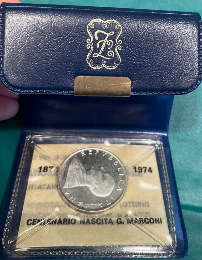 Read more about the article 1974 Italy 500 Lire Commemorative  Marconi – 83.5% Silver  Uncirculated Coin