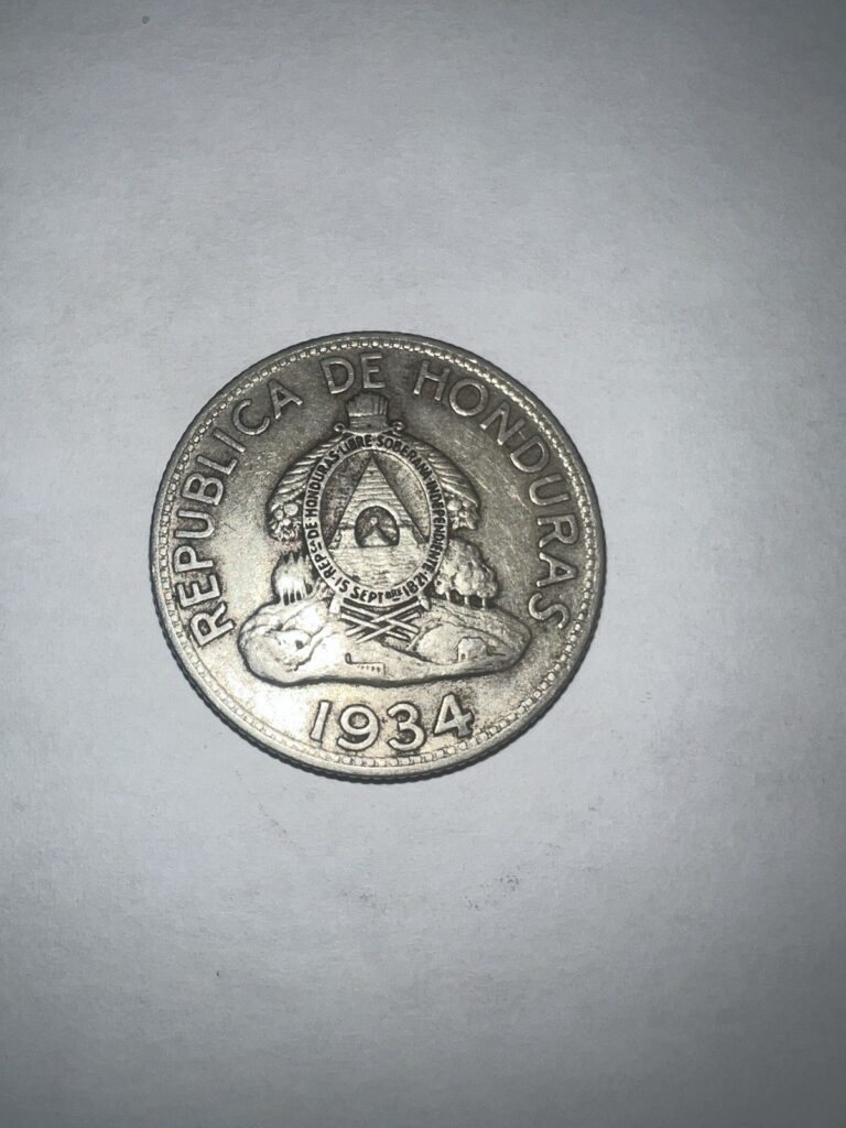 Read more about the article HONDURAS – 1934 UN LEMPIRA  Lencas Leader  0.900 SILVER COIN