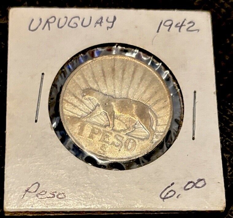 Read more about the article 1942 Uruguay 1 Peso – Good Cond.Real Silver Coin  Republica Oriental del Uruguay