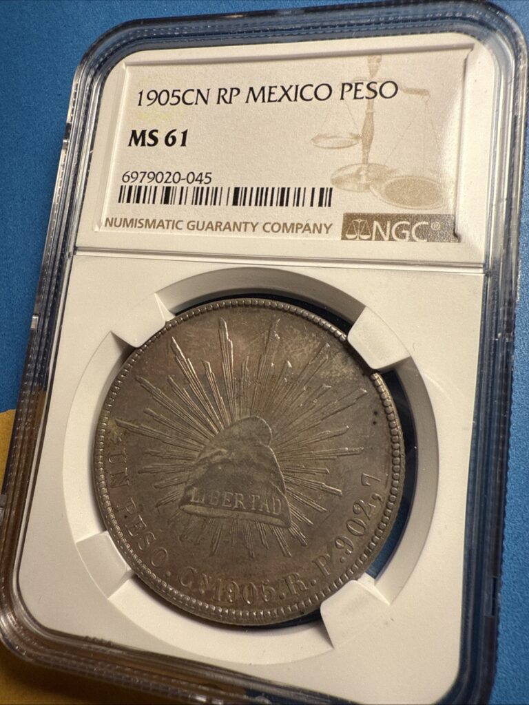 Read more about the article 1905CN RO Mexico Peso MS61 Rare High Grade NGC Fresh Holder  Look