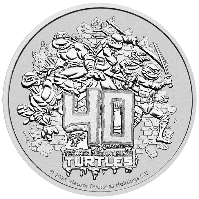 Read more about the article 2024 Tuvalu Teenage Mutant Ninja Turtles 40th BU 1 oz Silver Coin in capsule