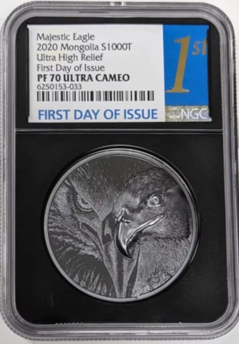 Read more about the article 2020 Mongolia Majestic Eagle 2oz .999 Silver NGC PF70 UCam UHR FDOI S1000T