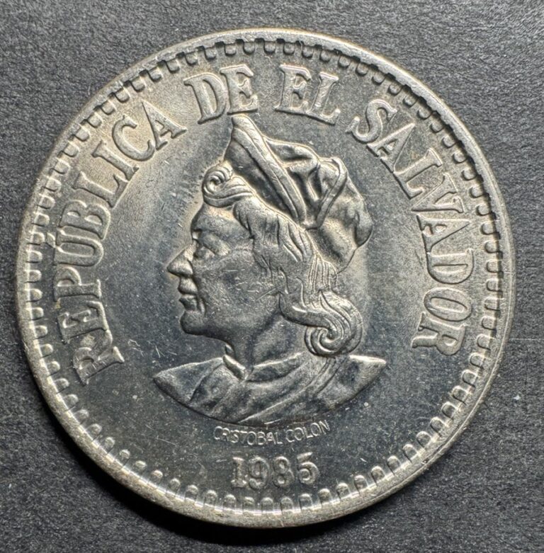 Read more about the article 1985  El Salvador  1  Colon  Coin – KM#153 UNC Beautiful World Foreign Coin