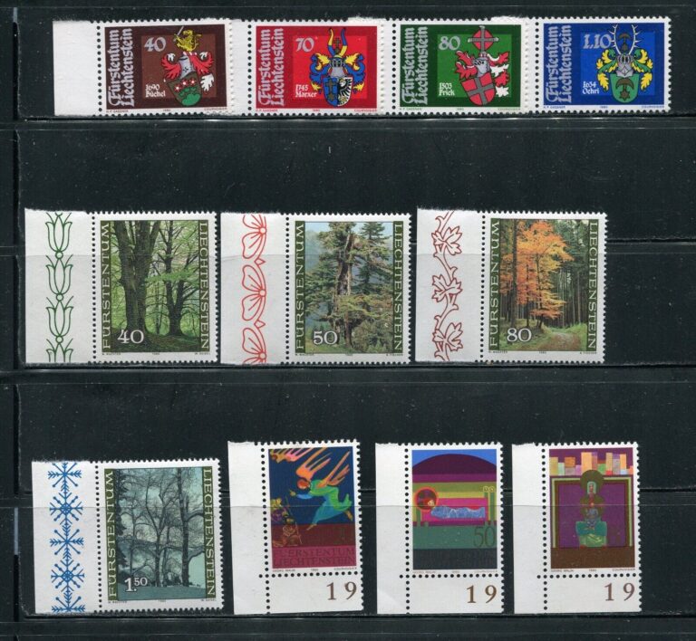 Read more about the article Liechtenstein 636-637  650-659 Stamp Sets MNH 1978 Christmas  Coins