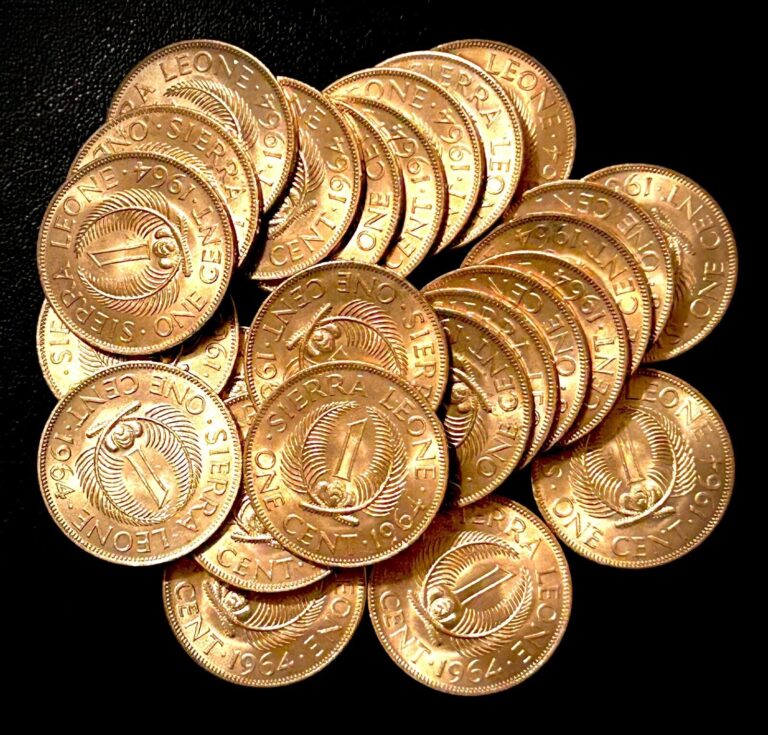 Read more about the article (( Sierra Leone Bronze One Cent Lot Of 25 Nice Uncirculated BU Coins ))