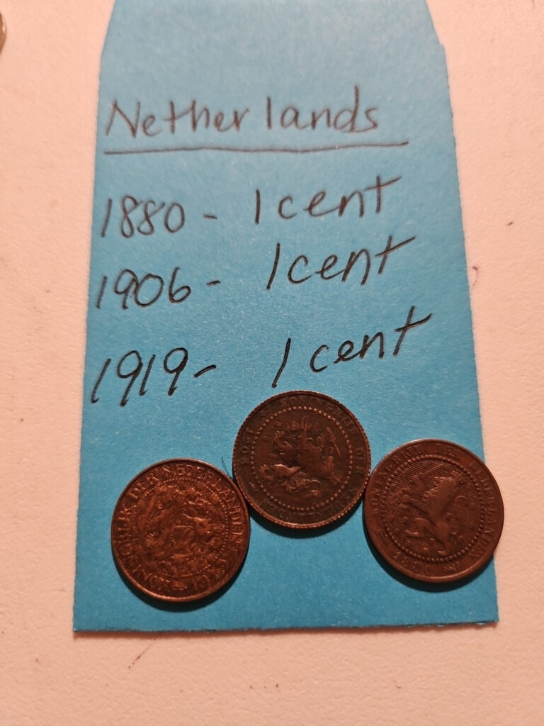 Read more about the article Netherlands 1880 1 Cent 1906 1 Cent  1919 1 Cent