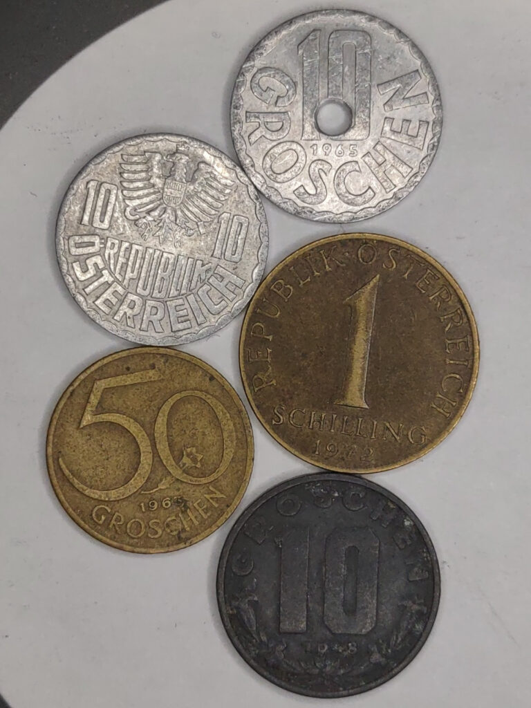 Read more about the article Austria coins lot of 5 different ones