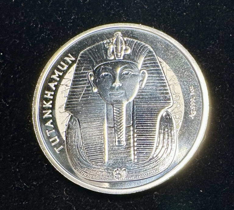 Read more about the article 2023 Sierra Leone 1 oz Silver King Tut Reverse Frosted. Low Mintage. (BU)