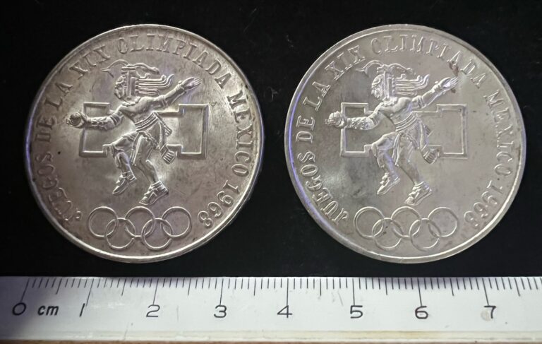 Read more about the article 1968 Mexico 25 Pesos Olympics Coins – Lot of 2