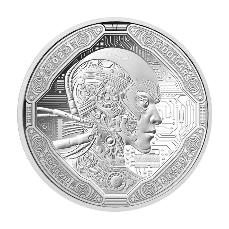 Read more about the article Samoa 2023 $5 1-oz Silver AI Cyborg Proof-like