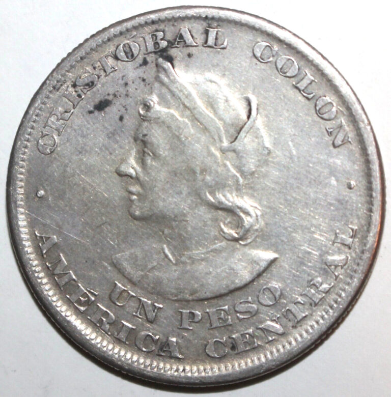 Read more about the article El Salvador 1 Peso Coin 1895 C.A.M. KM#115.1 Silver 900 Christopher Columbus One