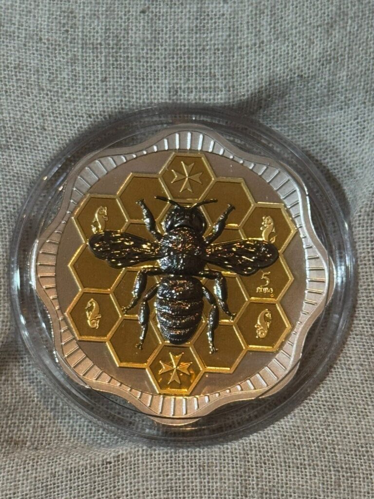 Read more about the article 2024 Malta Maltese Bee 1 oz Silver with Gold and Ruthenium Gilding Mintage of 1000