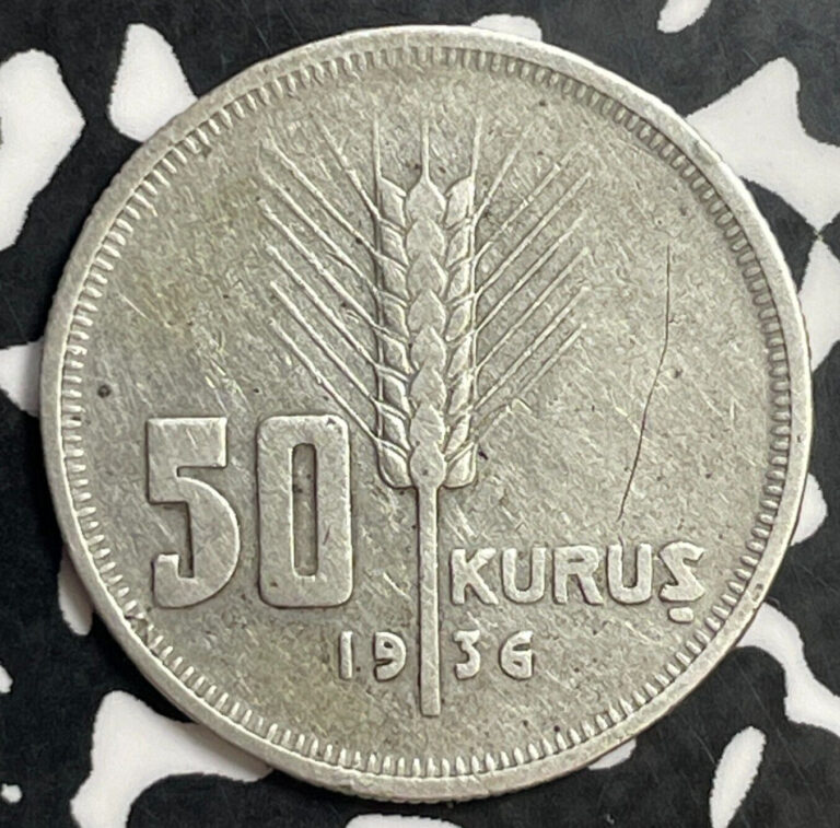 Read more about the article 1936 Turkey 50 Kurus Lot#E9189 Silver!