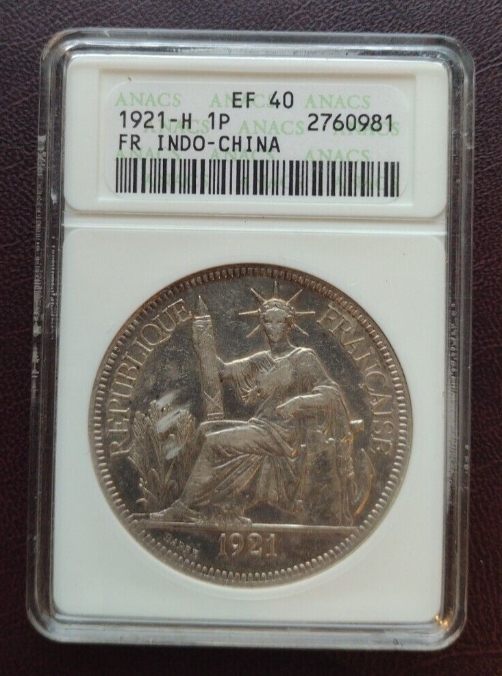 Read more about the article 1921-H French Indo-China Silver Piastre ANACS EF-XF 40