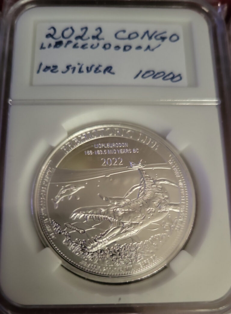 Read more about the article 2020 Congo Plesiosaurus BU Prehistoric Life Series 1 oz 999 Silver Coin Dinosaur