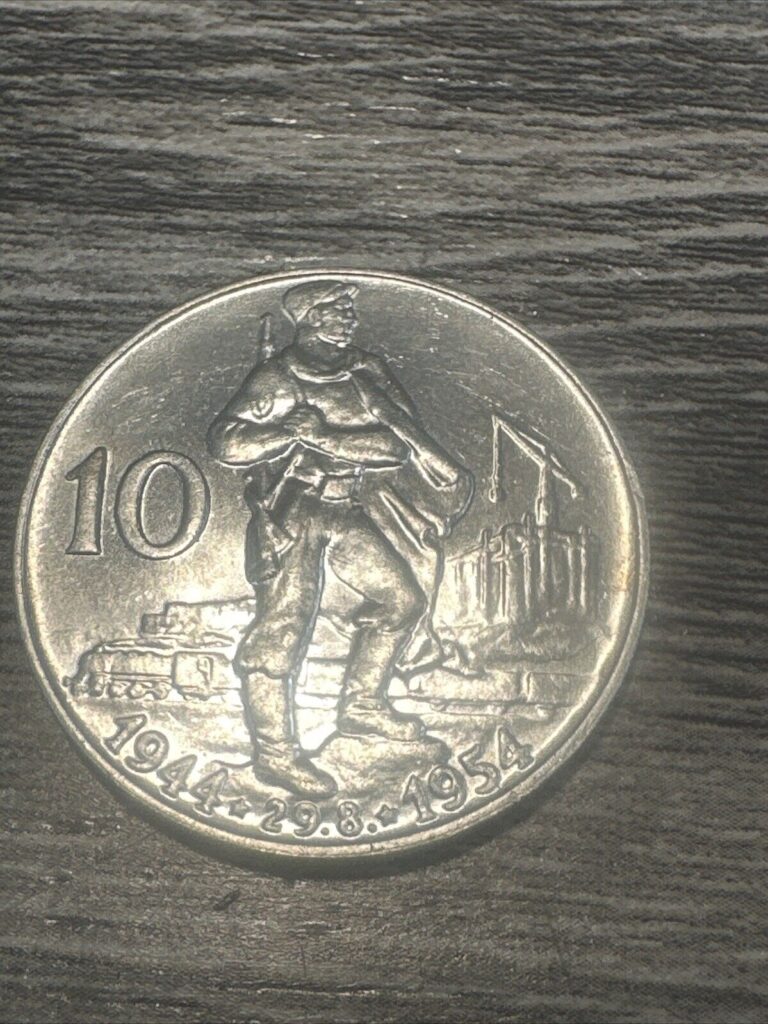 Read more about the article 1954 Czechoslovakia 10 Korun Silver Coin  Slovak Uprising  .500 Fine