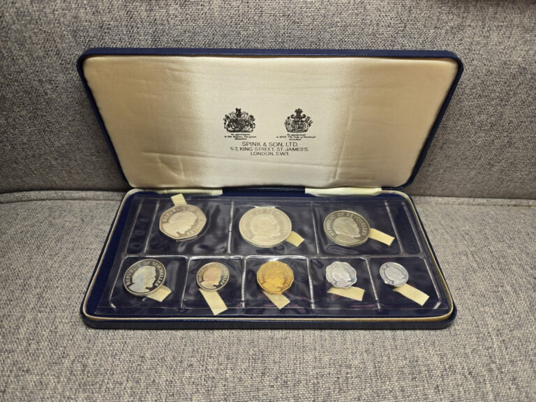 Read more about the article Republic Of Seychelles 1976 Proof Set 8 Coins Total Inc 2 Sterling Silver COA