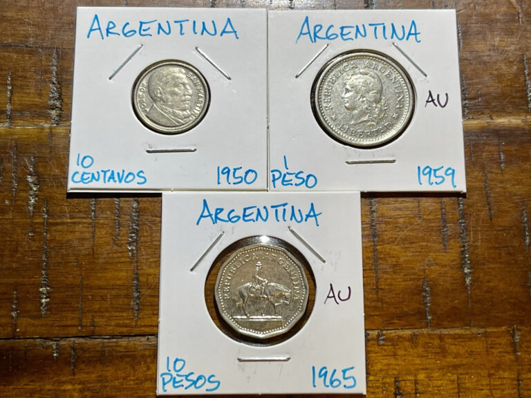 Read more about the article Lot of 3 Old Argentina 🇦🇷 Coins 1950-1965 No Reserve! Combined Shipping!