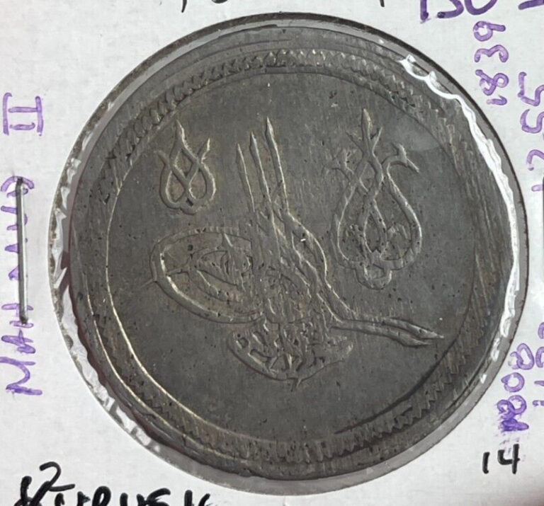 Read more about the article AH1223/14 Turkey Ottoman 2 Kurus – Billon Silver L2