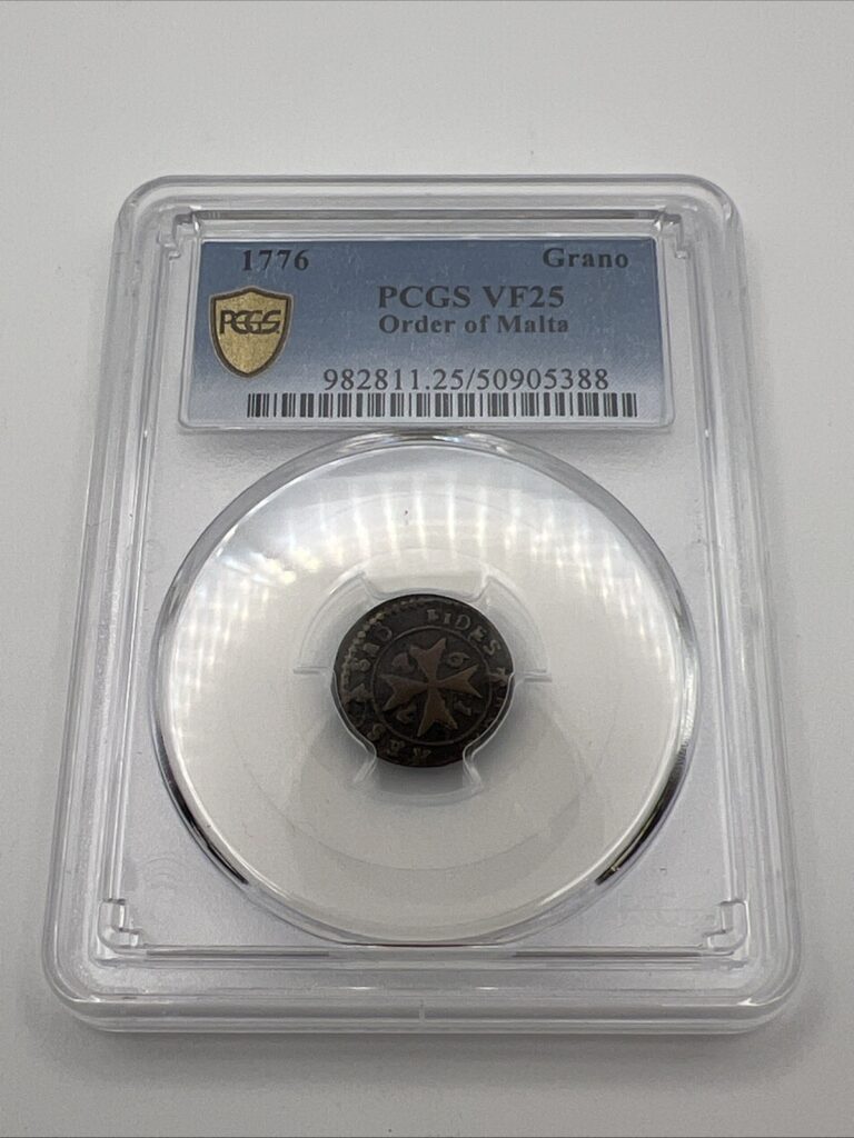 Read more about the article PCGS VF25 Order Of Malta Grano Coin 1776 *VERY RARE* Collectors Coin!!!