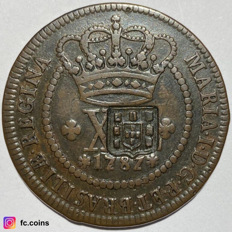 Read more about the article BRAZIL – Shield CS (1809) on XL Reis 1787 (Lisbon) – Copper Coin – @fc.coins