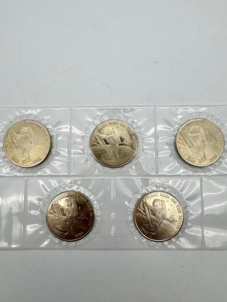 Read more about the article 1989 Marshall Islands First Men on the Moon $5 Coins Lot of 5