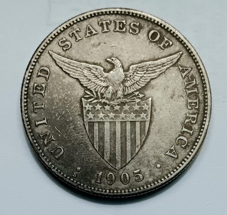 Read more about the article US Philippines 1905-S Silver 1 peso – Curved Serif