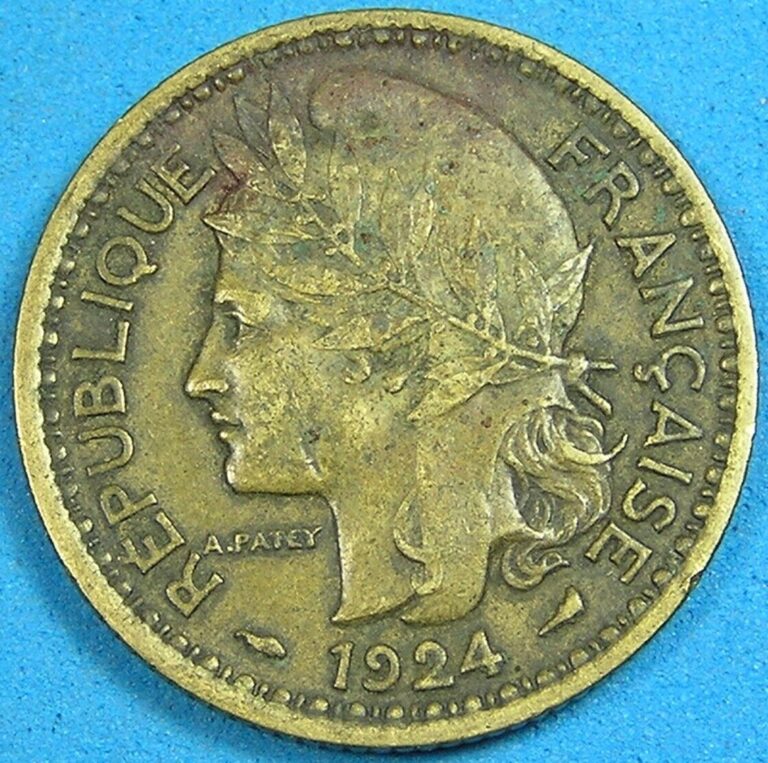 Read more about the article Togo 1 Franc Coin  1924 French Mandate Liberty Head  KM-2  Combined Shipping