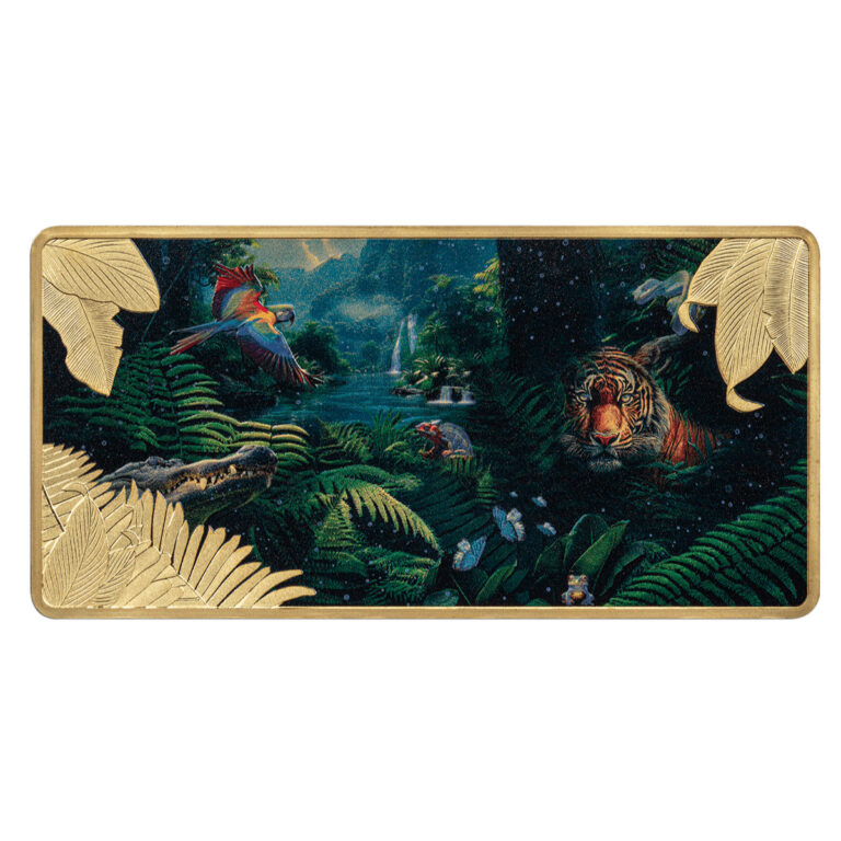 Read more about the article 3 Oz Silver Coin 2025 Djibouti 50 Francs Jungle at Night Gilded Colorized UV