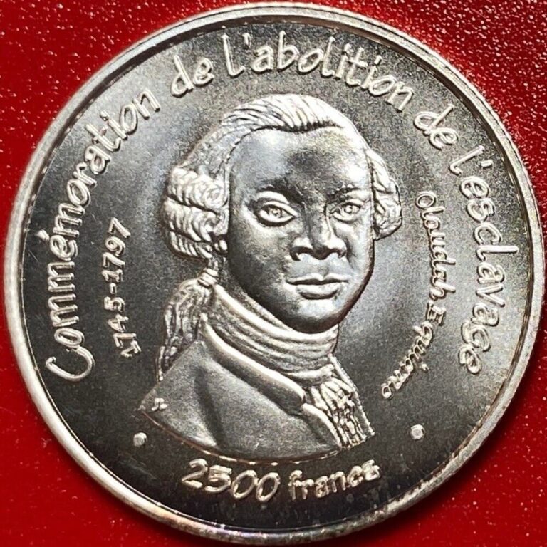Read more about the article 2007 BENIN 2500 FRANCS ESSAI SILVER BU SLAVERY ABOLITION RARE LOW MINT=850 COINS