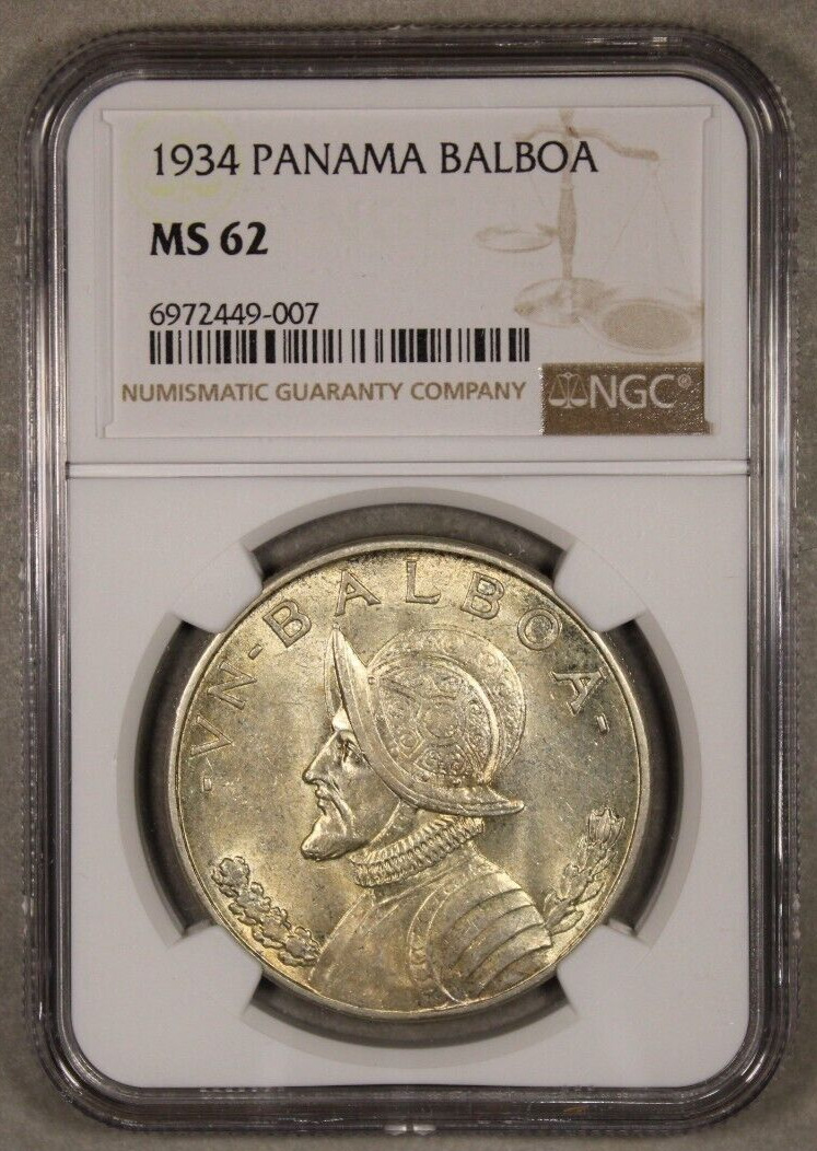 Read more about the article 1934 Panama Silver Balboa NGC MS62 Uncirculated