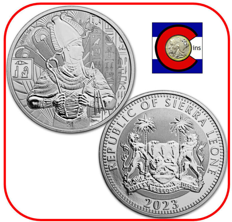 Read more about the article 2023 Sierra Leone Egyptian Gods: Osiris 1 oz 0.999 Silver BU Coin in capsule