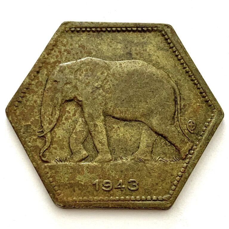 Read more about the article Belgian Congo 1943 2 Francs Octagonal Coin Elephant: Corrosion
