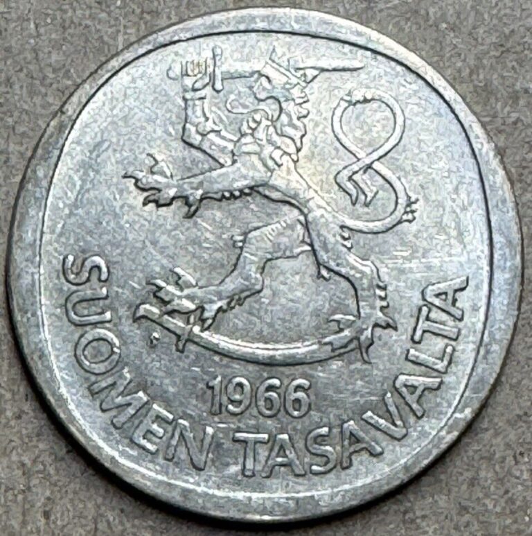 Read more about the article Finland – 1966 S – 1 Markka – .3500 Silver Finnish Coin