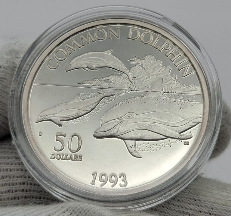 Read more about the article 1993 Marshall Islands $50 Common Dolphin Proof Silver Coin *Rare