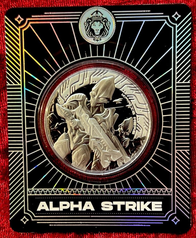 Read more about the article 2024 Samoa 1 oz Alien Silver Coin – Alpha Strike in Certi-Lock® .999 Silver (BU)