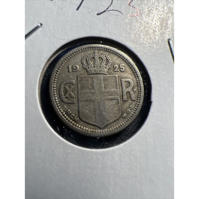 Read more about the article 1925 ICELAND 25 AURAR OLD COIN 207k Minted Z1537