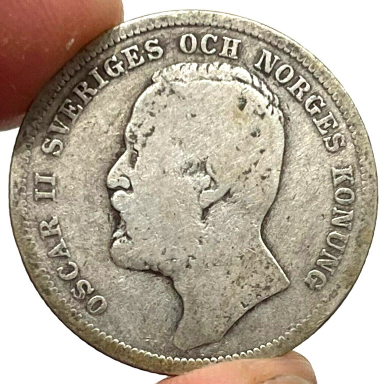 Read more about the article 1898 EB Silver Sweden 1 Krona Oscar II Coin KM#760