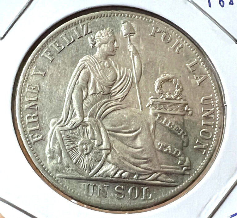 Read more about the article 1888 PERU SILVER ONE SOL  CROWN COIN